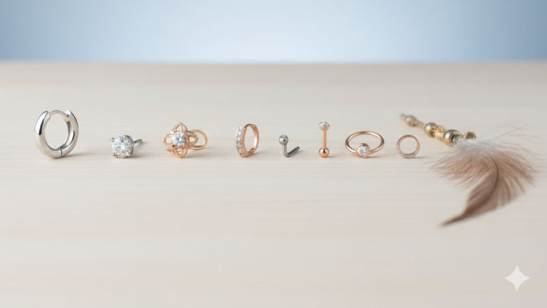 Obraz pokazujący rodzaje kolczyków