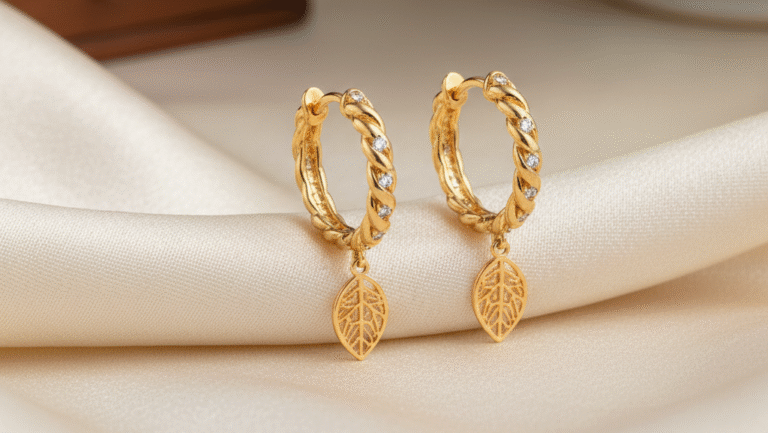 Obraz pokazujący kolczyki złote